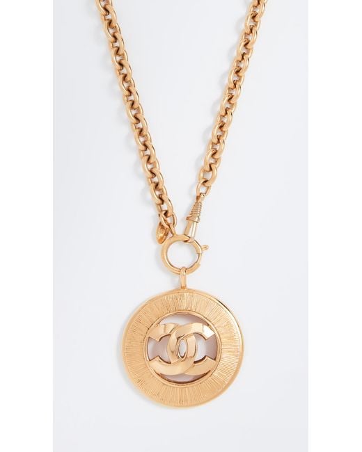What Goes Around Comes Around Metallic Chanel Cc Sunburst Necklace