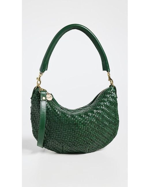 clare v green woven bag