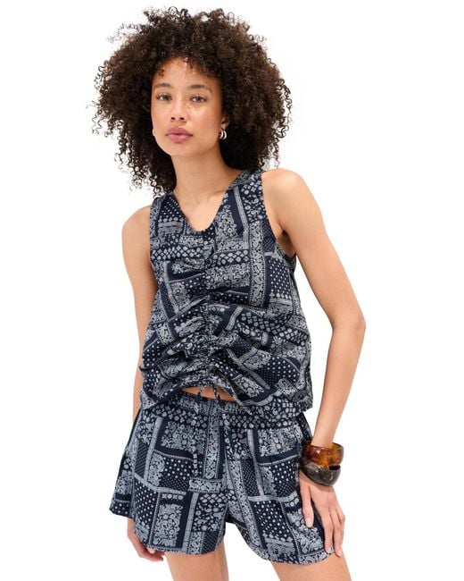 Le Bos Blue Fallon Sleevless Top
