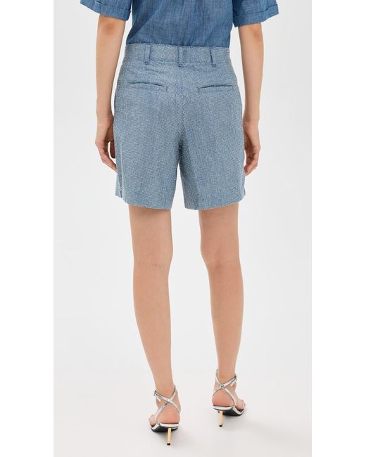 Cinq À Sept Blue Chambray Heatset Patricia Shorts