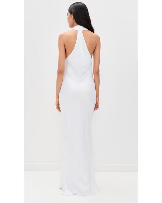 Norma Kamali Halter Drape Bias Gown in White | Lyst Norma Kamali Halter Drape Bias Gown in White | Lyst