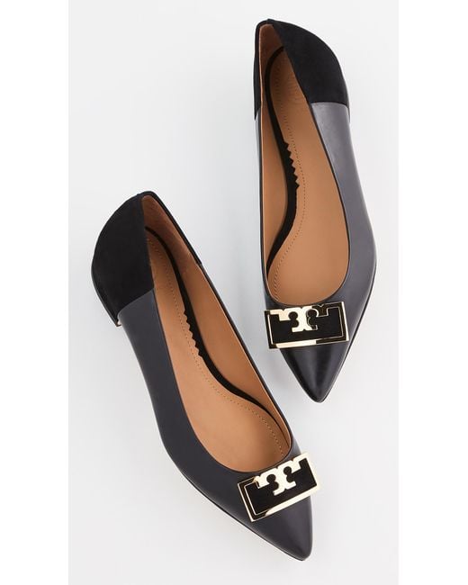 Tory Burch Gigi Pointed Toe Flats in Black | Lyst
