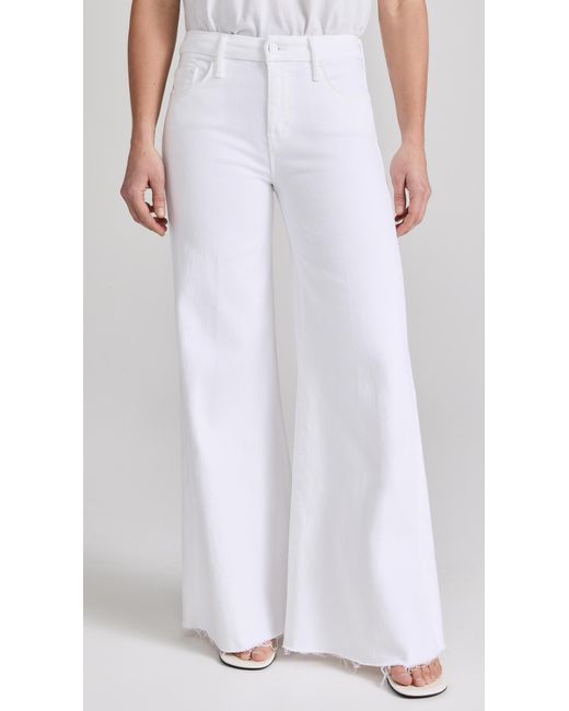 Mother White Petite Lil Roller Fray Jeans