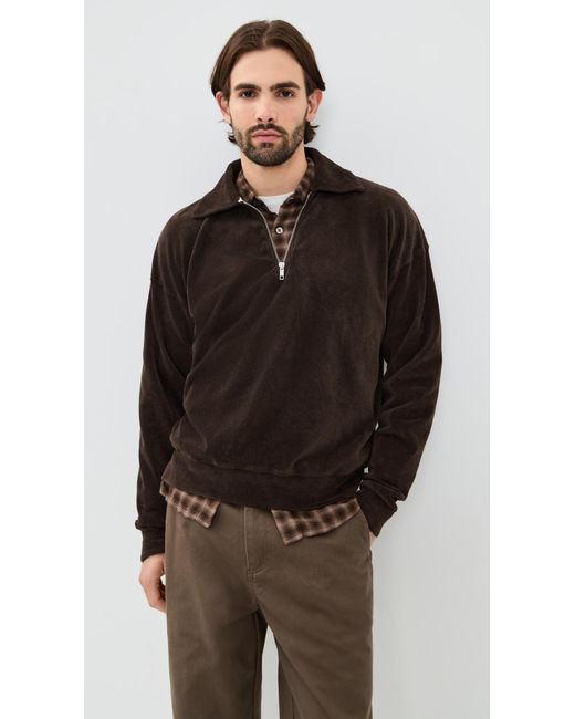 Asher Black Claude Quarter Zip for men