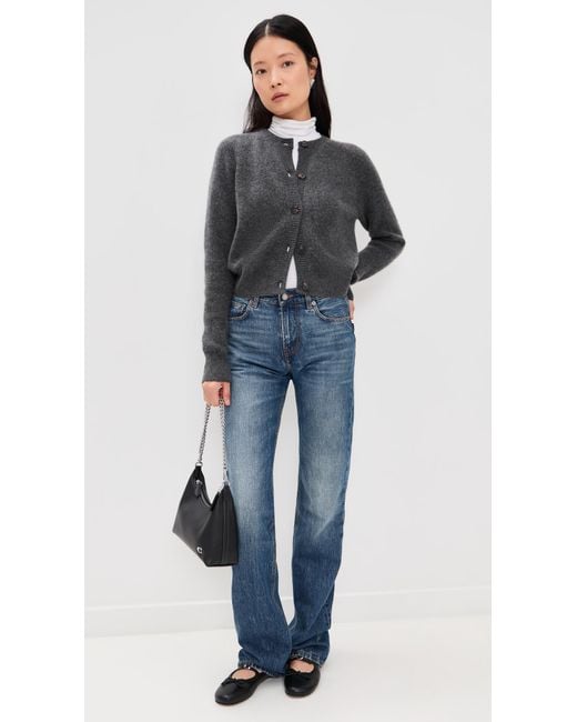 White + Warren Black Cashmere Waffle Cardigan