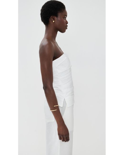 Jonathan Simkhai White Emerson Ruched Bustier