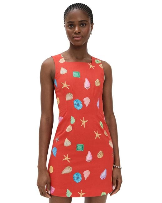 Never Fully Dressed Red Shell Ioana Mini Dress