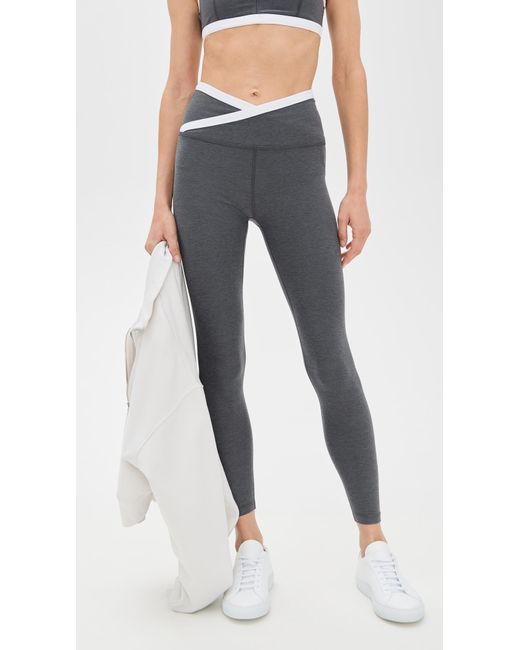 Beyond Yoga Black Spacedye Outlines High Waisted Midi Leggings