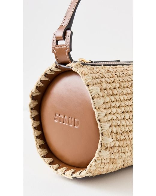 Staud White Mini Taru Raffia Bag