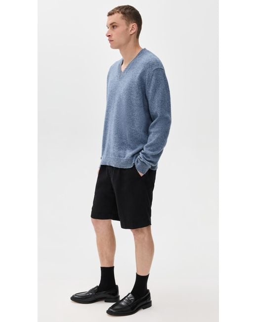 Maison Margiela Blue V-Neck Sweater for men