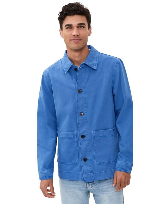 NN07 Blue Ollie Workwear Jacket for men