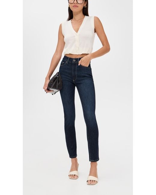 DL1961 Blue Farrow Instasculpt Ankle Skinny Jeans Crescent Harbor (Dl Ultimate)