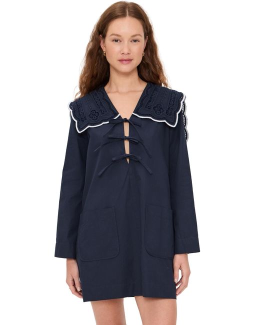 Sea Blue Marie Embroidery Dress