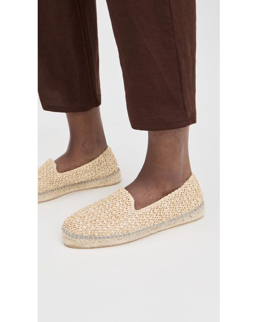 Manebí White Flat Raffia Espadrilles