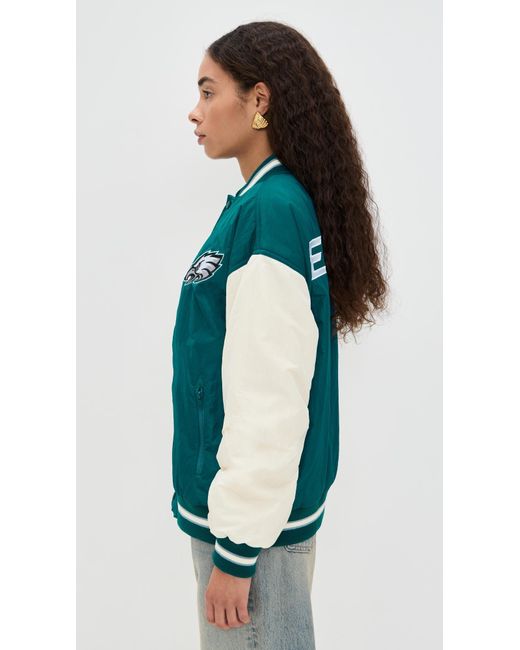 Terez Green Eagles Colorblock Bomber Jacket