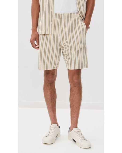 Vince Natural Jacquard Stripe Shorts 7.5 for men