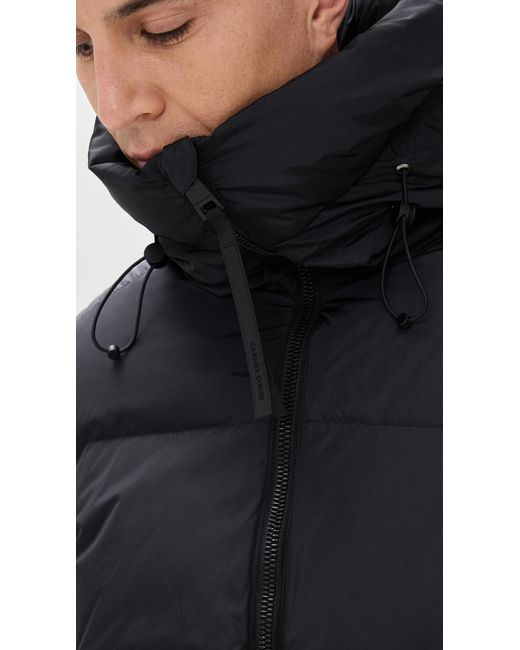 Canada Goose Black Hybridge Groove Knit Hooded Jacket for men