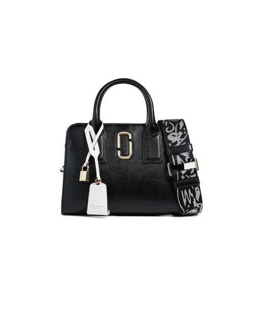 Marc Jacobs Little Big Shot Tote Leather Black/ Baby Pink | Lyst