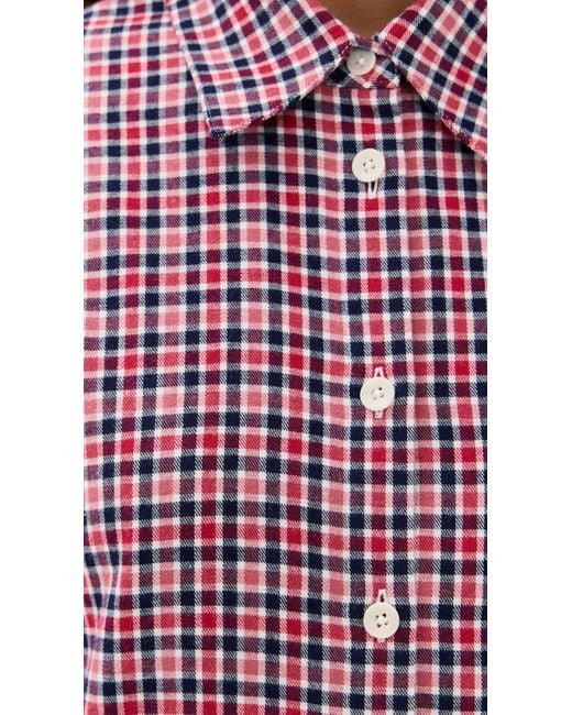 Tibi Purple Flannel Menswear Shirting Oversized Shirt