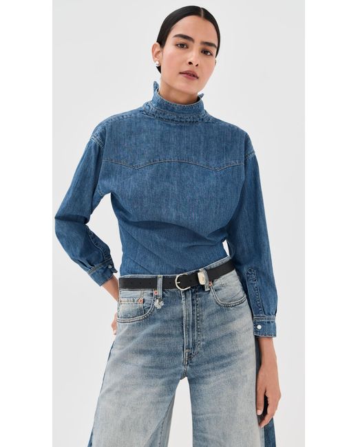 A.W.A.K.E. MODE Blue A. W.A. K.E. Mode Back To Front Denim Shirt