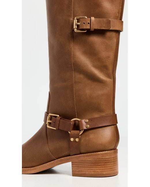 Farm Rio Brown Distressed Leather Over The Knee Boot