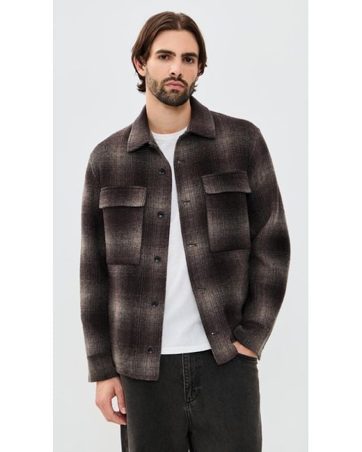 Rag & Bone Black Austin Wool Shirt Jacket for men