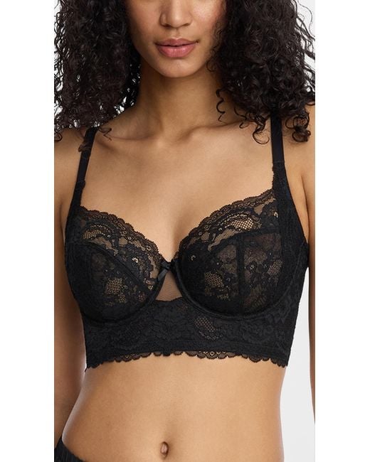 Skarlett Blue Black Minx Side Support Longline Underwire Bra