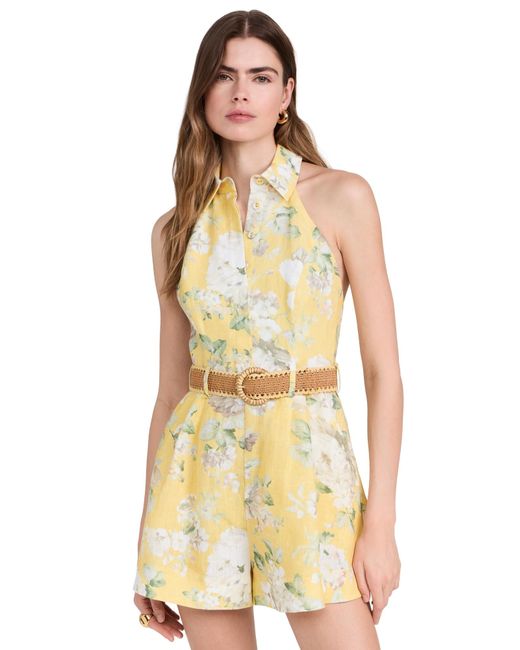 Zimmermann Yellow Linen Jumpsuits