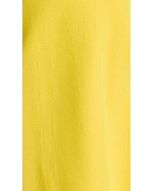 Brandon Maxwell Yellow Strapless Knit Dress With Bell Mini Skirt
