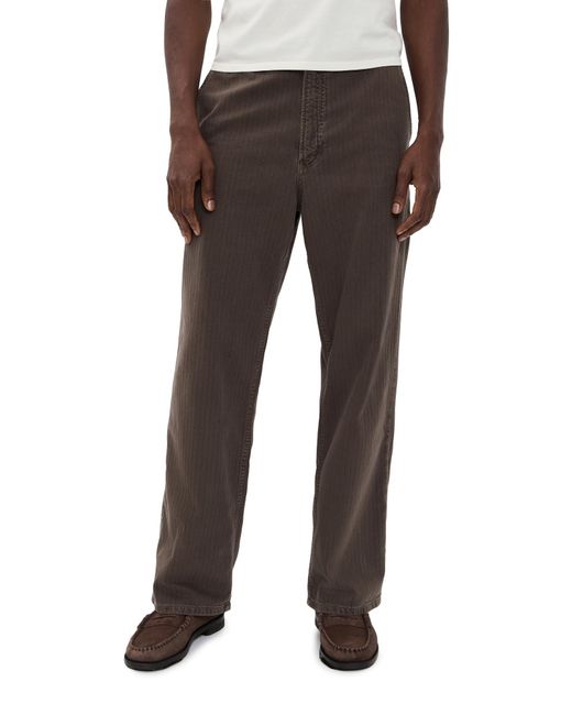 Jeanerica Black Genua Straight Loose Leg Chino Trousers for men