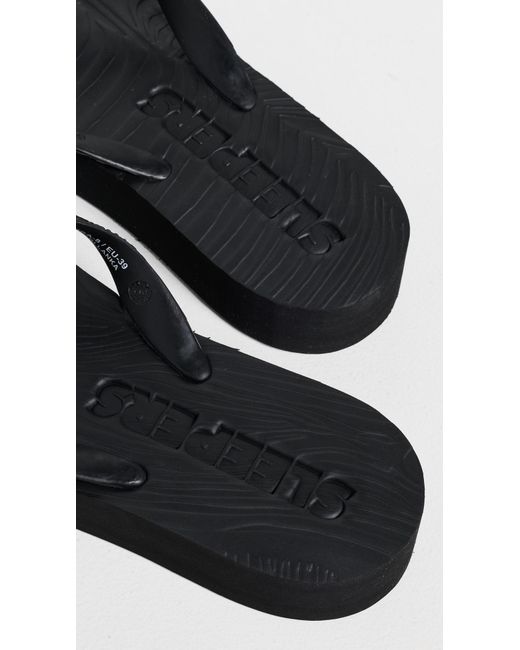 Sleeper Black Platform Flip Flops