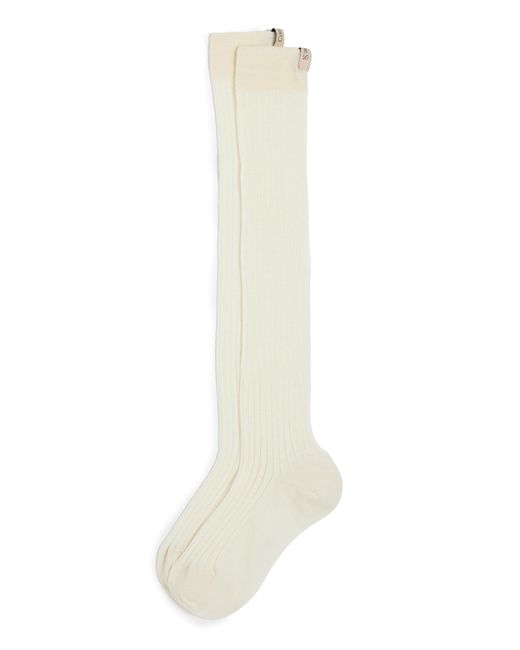 Comme Si White The Knee High Socks