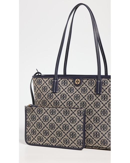 Tory Burch Black T Monogram Small Zip Tote