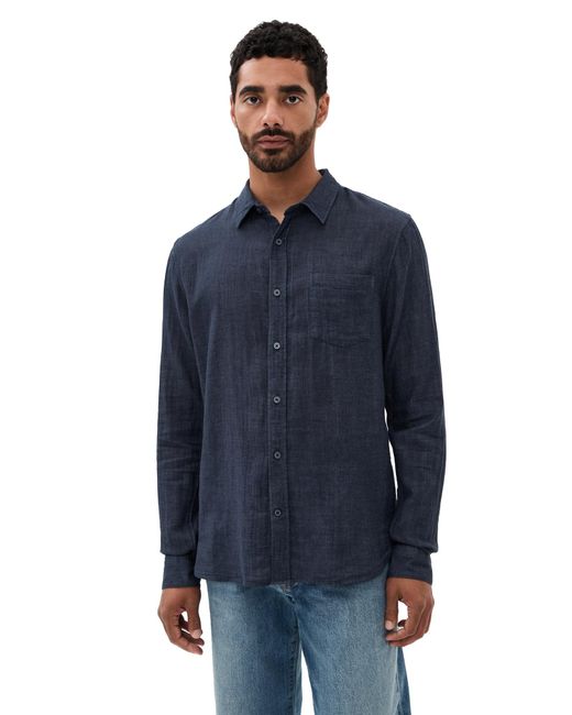 Vince Blue Double Face Long Sleeve Shirt for men