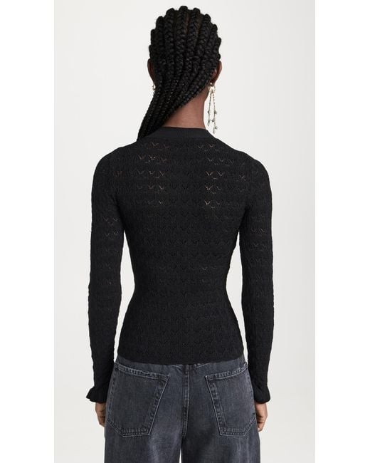 Sea Black Rue Fine Knit Gauge Knit High Neck Sweater