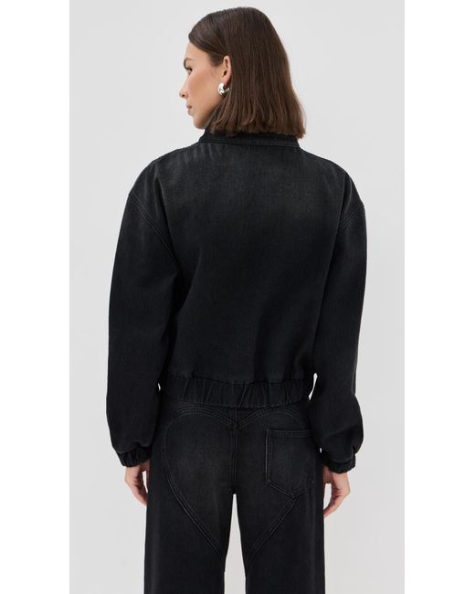 Area Black Crystal Chain Cutout Bomber Jacket