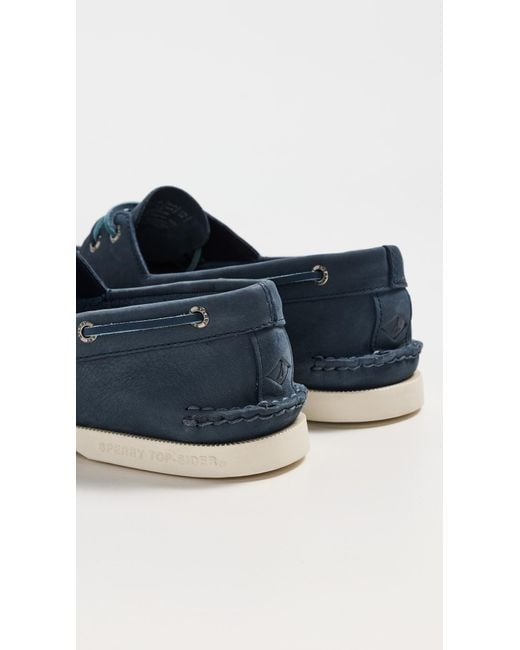 Sperry Top-Sider Blue Authentic Original 2 Eye Nubuck Boat Shoes for men