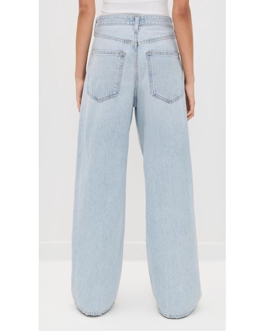 デニム・ジーパン Agolde Blue Jeans With Front-Fold Design AGOLDE Dame Wide-Leg Jeans | Neiman Marcus