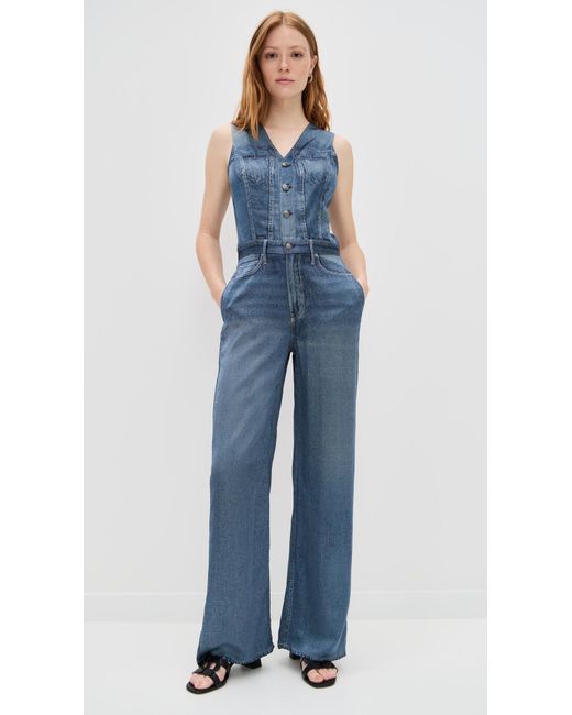 Rag & Bone Blue Miramar Satin Sleeveless Jumpsuit