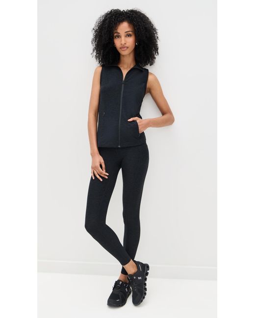 Beyond Yoga Black Venice Zip Front Vest