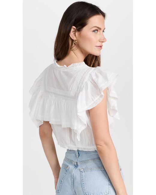 LoveShackFancy White Nora Top