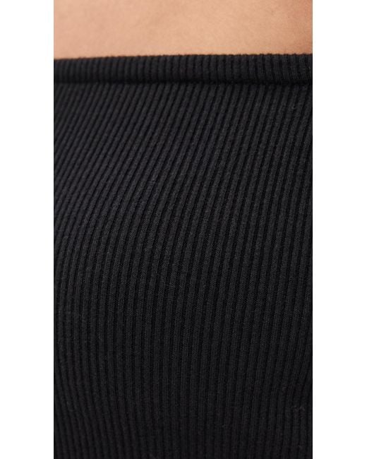 L'Agence Black Evelyn 3/4 Off Shoulder Thong Bodysuit