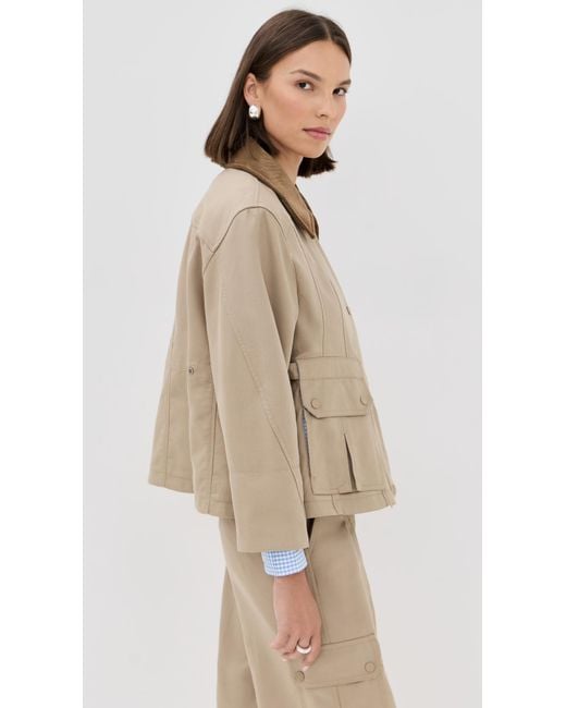 3.1 Phillip Lim Natural Cropped Flounce Combo Jacket