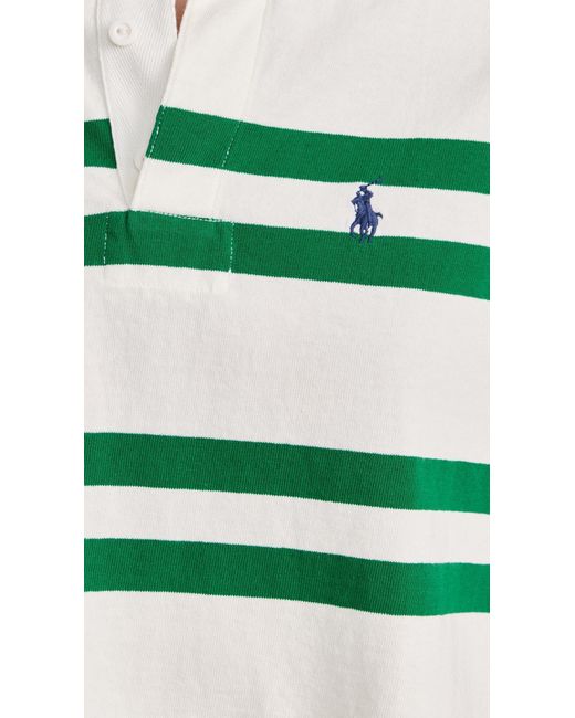 Polo Ralph Lauren Poo Raph Auren Vintage Jersey Rugby Tee Deckwash White/hiside Green
