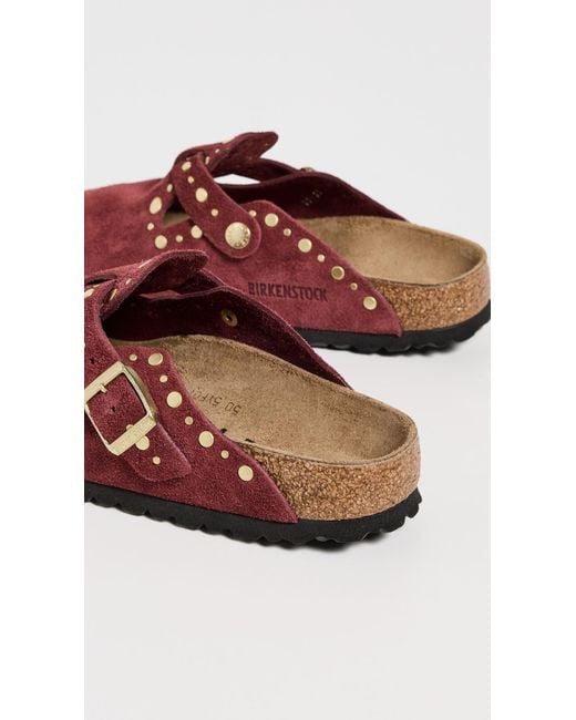 Boston Rivet Red Birkenstock Boston Rivet Clogs in Red | Lyst