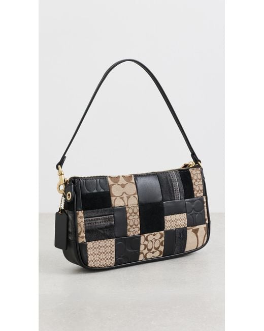 COACH Black Patchwork Leather Plaza Bag