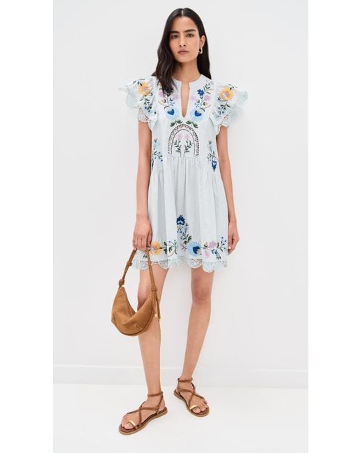 Sea White Celia Embroidery Dress