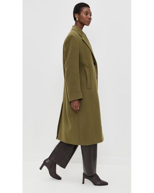 MSGM Green Leopard Collar Coat