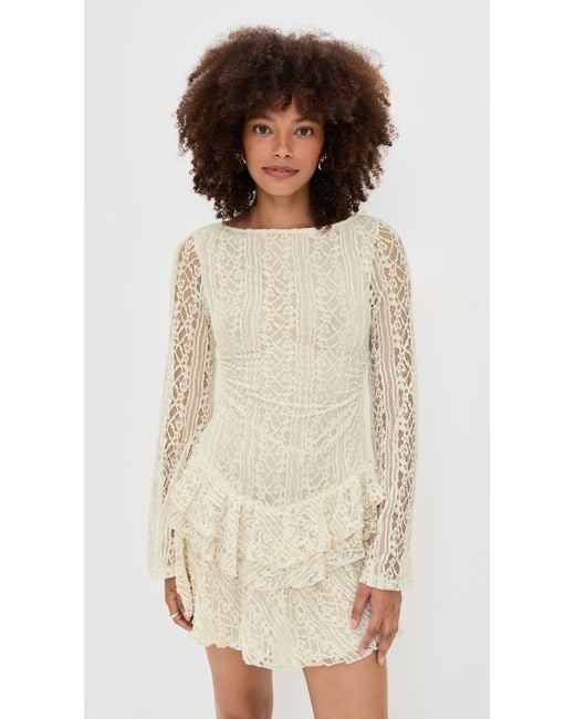 white lace summer dress Christen Asymmetrical One-Shoulder White Lace Dress main image 1