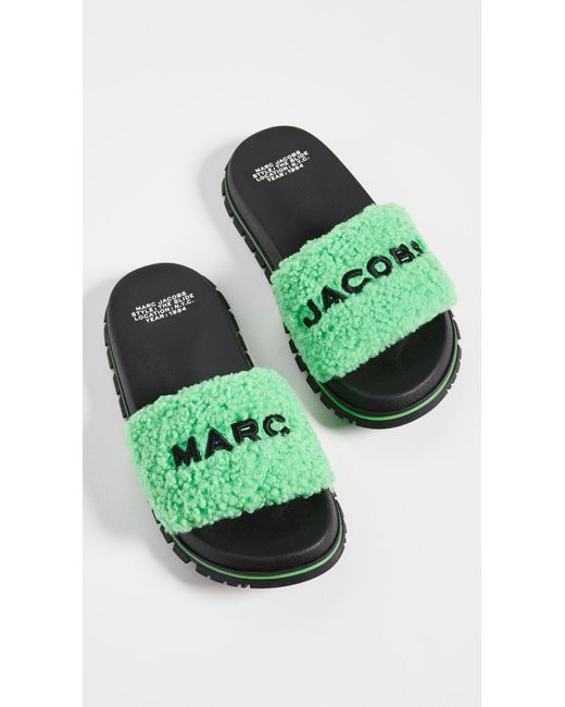 Marc Jacobs Green The Teddy Slides
